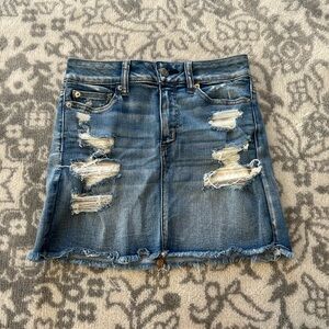 American Eagle Outfitters Distressed Denim Mini Skirt